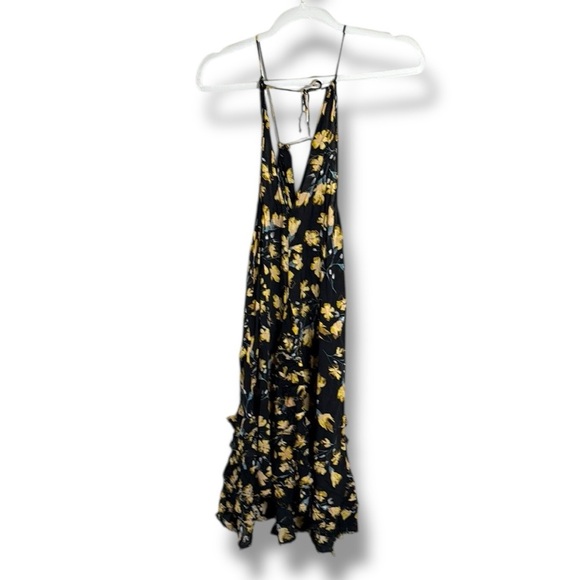 Free People Intimately Free Black with Yellow Floral Ruffle Mini Size Small - Picture 6 of 6